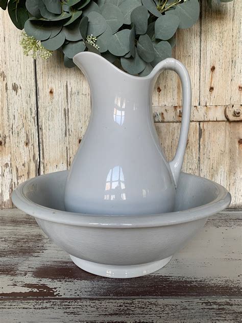00 (20 off) FREE shipping Vintage. . Ironstone pitcher and wash basin